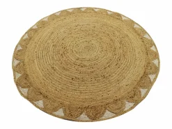 Alfombra redonda floral 100% yute - D. 150 cm - Natural - INDIRA^OZAIA