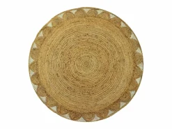 Alfombra redonda floral 100% yute - D. 200 cm - Natural - INDIRA^OZAIA Outlet