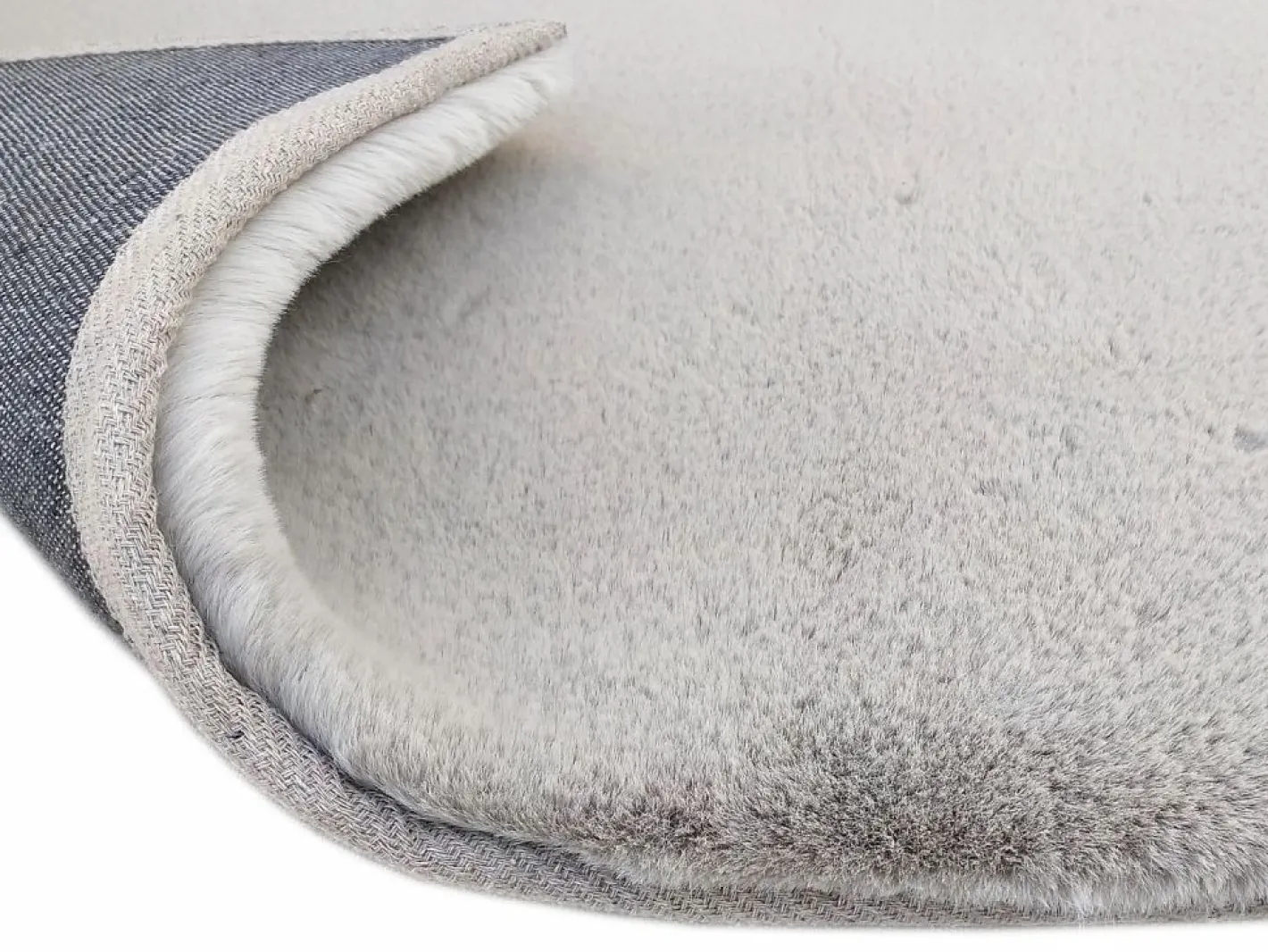 OZAIA Alfombra De Salón|Alfombra shaggy de pelo largo efecto piel - 160 x 230 cm - Gris - BUNNY