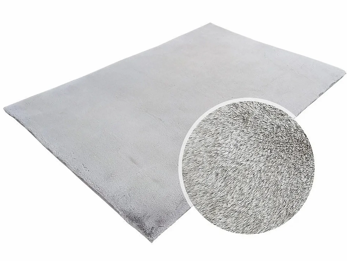 Alfombra shaggy efecto piel BUNNY - 100% poliéster - 150 x 200 cm - Gris^OZAIA Outlet