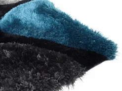 Alfombra shaggy turquesa y gris poliéster 120x170 cm PIETRA^OZAIA Discount