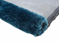 Alfombra shaggy turquesa y gris poliéster 120x170 cm PIETRA^OZAIA Discount