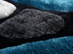OZAIA Alfombra De Salón|Alfombra shaggy turquesa y gris poliéster 160x230 cm PIETRA