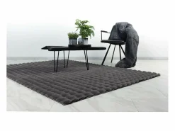 Meublorama Alfombra 150x80cm, diseño H008Y color grafito - Confort y elegancia para su interior Gris antracita Best
