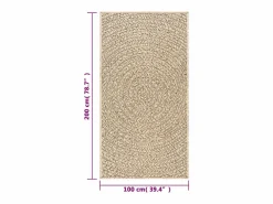 Alfombra ZIZUR apariencia de yute interior exterior 100x200 cm^Clicnbuy Online