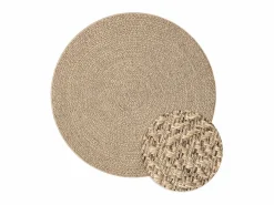 Alfombra Redonda|Alfombra ZIZUR apariencia de yute interior y exterior 120 cm ES81927