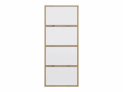 TOPESHOP ALMA - Cómoda alta de almacenamiento con 4 puertas con apertura tip-on - Artesanía y blanco Color natural oscuro Hot