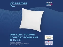 DREAMEA Almohada|Almohada 60 x 60 cm OEKO TEX de - 600 gr - MARIN
