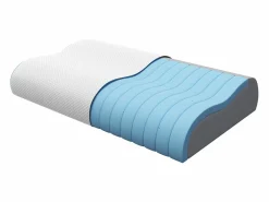 Vente-unique Almohada ergonómica firme de espuma viscoelástica 38 kg/m³. 40 x 60 - CORVICA Blanco Discount