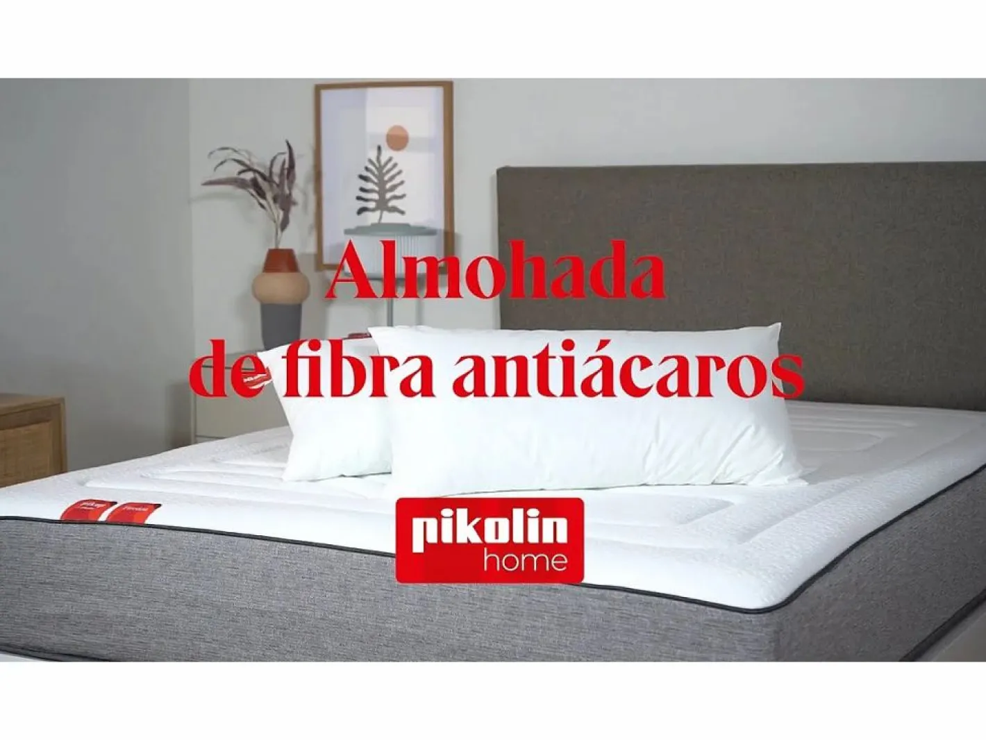 PIKOLIN Almohada 40x135cm | HOME | Fibra | Antialérgica | 100% Algodón Blanco Clearance