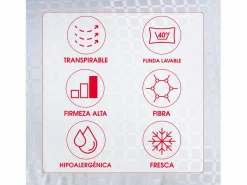 PIKOLIN Almohada 70x40cm | Iron Max | Fibra | Firme | Hipoalergénica Blanco Outlet