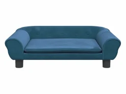 Garden Furniture Angeren Cama para perros de terciopelo 70x48x22 cm Azul New