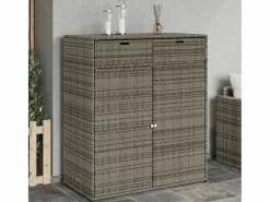Annemarie Armario de almacenaje de jardín ratán PE 105x55x113 cm^Garden Furniture Discount