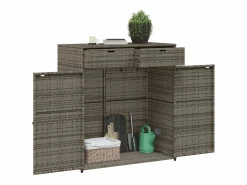 Annemarie Armario de almacenaje de jardín ratán PE 105x55x113 cm^Garden Furniture Discount