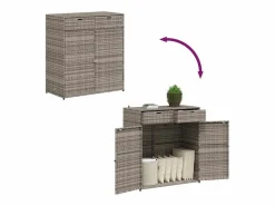 Annemarie Armario de almacenaje de jardín ratán PE 105x55x113 cm^Garden Furniture Discount