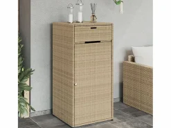 Annemarie Armario de almacenaje de jardín ratán PE 55x55x111 cm^Garden Furniture Outlet