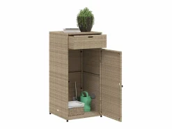 Annemarie Armario de almacenaje de jardín ratán PE 55x55x111 cm^Garden Furniture Outlet
