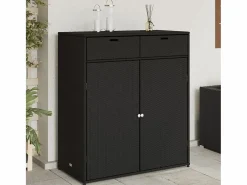 Garden Furniture Annemarie Armario de almacenaje de jardín ratán PE 105x55x113 cm Negro Outlet