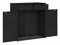 Garden Furniture Annemarie Armario de almacenaje de jardín ratán PE 105x55x113 cm Negro Outlet