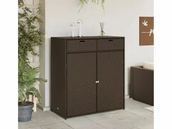 Garden Furniture Annemarie Armario de almacenaje de jardín ratán PE marrón 105x55x113 cm Marru00f3n Outlet