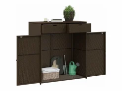 Garden Furniture Annemarie Armario de almacenaje de jardín ratán PE marrón 105x55x113 cm Marru00f3n Outlet