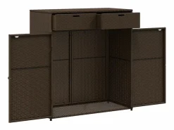 Garden Furniture Annemarie Armario de almacenaje de jardín ratán PE marrón 105x55x113 cm Marru00f3n Outlet