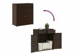 Garden Furniture Annemarie Armario de almacenaje de jardín ratán PE marrón 105x55x113 cm Marru00f3n Outlet
