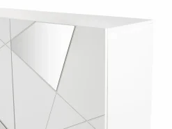 Vente-unique Aparador - 4 puertas y 4 estanterías - Color: lacado - CANTIANO Blanco Discount