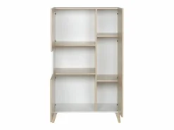 Vente-unique Aparador alto 3 puertas escandinavo KOLYMA - roble y blanco Color natural claro / Blanco Outlet