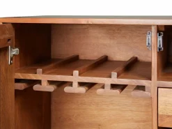 Aparador alto con 4 puertas de madera de mango y metal negro - Natural - MIZORAM^Maison Céphy Clearance