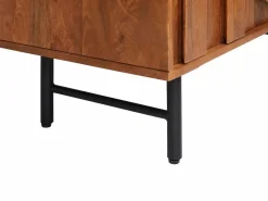 Aparador alto con 4 puertas de madera de mango y metal negro - Natural - MIZORAM^Maison Céphy Clearance