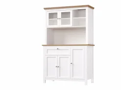 Merax Aparador De Cocina|Aparador alto de cocina - 104 x 40 x 180 cm - con estantes regulables + LEDs + 5 puertas + 1 cajón - Metal + MDF -