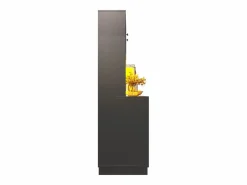Aparador alto de cocina - 120 x 40 x 183,5 cm - con LED + USB + puertas magnéticas + 8 cajones - MDF -^Merax Discount