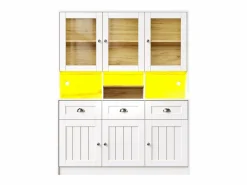Merax Aparador De Cocina|Aparador alto de cocina - 140 x 40 x 175 cm - con puertas + LED + 3 cajones - MDF -
