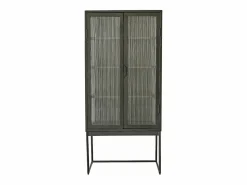 Aparador alto de metal y vidrio ondulado 70 cm^BERAH GETAH Sale