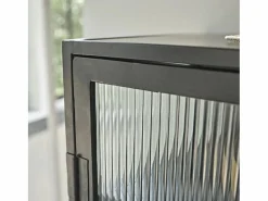 Aparador alto de metal y vidrio ondulado 70 cm^BERAH GETAH Sale