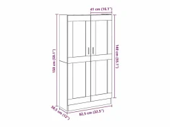 vidaxl Vitrina|Aparador alto Roble Artisan 82,5x30,5x150 cm Madera de ingeniería