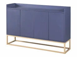 Aparador, Aparador Minimalista Moderno con 4 Puertas y Estructura de Metal para Comedor, Sala, Cocina, Azul Online