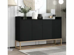 Merax Aparador|Aparador bajo 4 puertas - Patas de madera MDF y metal - Estilo moderno - Color - 120 x 30 x 80 cm