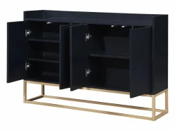 Merax Aparador|Aparador bajo 4 puertas - Patas de madera MDF y metal - Estilo moderno - Color - 120 x 30 x 80 cm