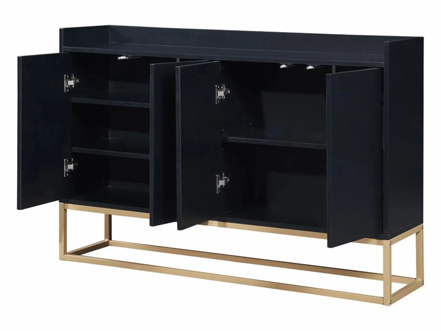 Merax Aparador|Aparador bajo 4 puertas - Patas de madera MDF y metal - Estilo moderno - Color - 120 x 30 x 80 cm