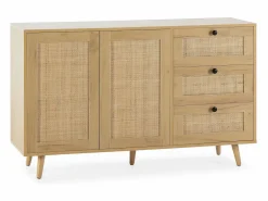 VS Venta-stock Aparador Bella 3 cajones y 2 puertas color roble, 120 cm Marru00f3n Outlet