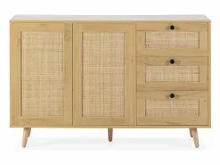 VS Venta-stock Aparador Bella 3 cajones y 2 puertas color roble, 120 cm Marru00f3n Outlet