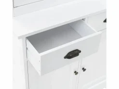 Aparador buffet mueble consola mueble de almacenaje mueble de porcelana con 4 puertas de MDF y madera de pino 180 cm 4402167^Mobikasa Outlet