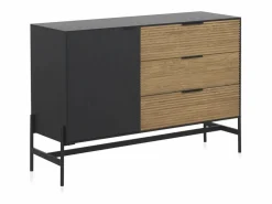 Aparador chapado en madera de fresno color con puertas en natural Negro Sale
