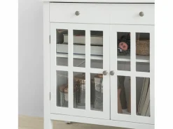 Aparador Cocina Cómoda Armario de almacenamiento Buffet de cocina L90 x D40 x H148cm FSB26-W ES^Sobuy Sale