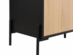 Vente-unique Aparador con 1 puerta y 3 cajones - Negro y natural claro - GLARODI Negro / Color natural claro Online