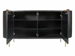 Maison Céphy Aparador|Aparador con 2 puertas de madera de mango y metal dorado - - NEVILI