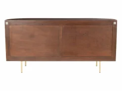 Maison Céphy Aparador con 2 puertas de madera de mango y metal - Natural y dorado - NEVILI Color natural oscuro / Dorado