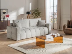 Maison Céphy Aparador con 2 puertas de madera de mango y metal - Natural y dorado - NEVILI Color natural oscuro / Dorado